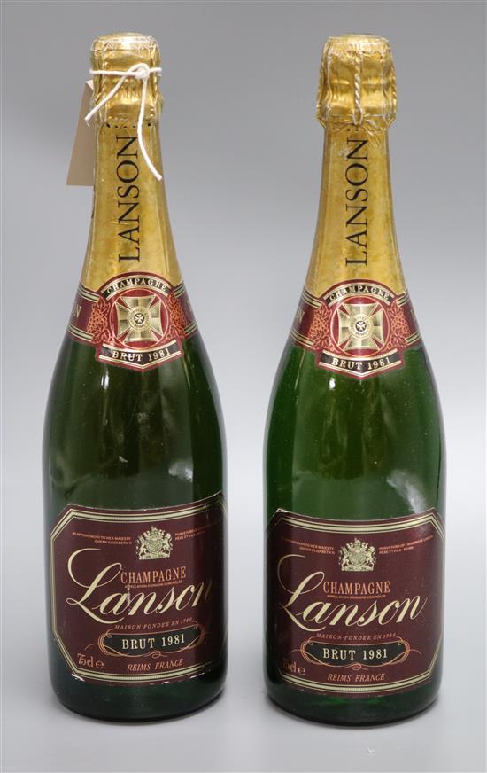 Two bottles of Lanson Red Label Vintage, 1981